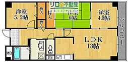 メゾン・ドール宝塚 3LDKの間取図画像