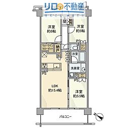 プラウドシティ伊丹 3LDKの間取図画像