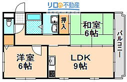 太陽ハイツ 2LDKの間取図画像
