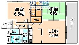 ロイヤル瑞ケ丘 2LDKの間取図画像