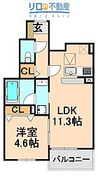 エスメゾン(S-MAISON) 1LDKの間取図画像