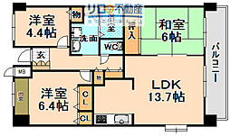 マルシェ伊丹 3LDKの間取図画像