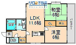 GRANDPLAISIR1 2LDKの間取図画像
