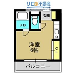 アモ花屋敷マンション ワンルームの間取図画像
