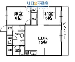 エスペランサ宝塚 2LDKの間取図画像