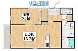 サンフラワー 1LDKの間取図画像
