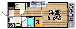 キセラコートWAKO 1Kの間取図画像