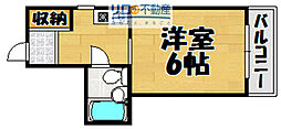 ミツワ小戸ビル 1Kの間取図画像
