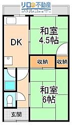 フジ住宅 2DKの間取図画像