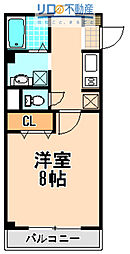 メルヴェイユ・ドミール 1Kの間取図画像