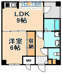 コメットマンション鴻池A棟 1LDKの間取図画像
