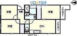 アビタ・コア3棟 3DKの間取図画像