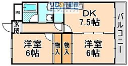 アビタ・コア1棟 2DKの間取図画像