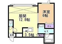 ワイステラ 2階1LDKの間取り