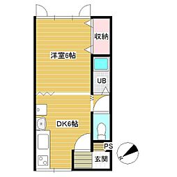 グルッペ 1DKの間取図画像