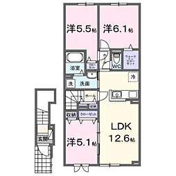 ティエラII 3LDKの間取図画像