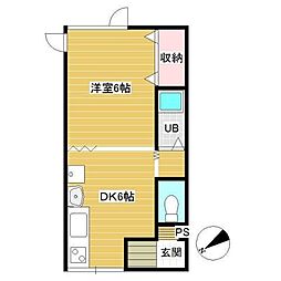 グルッペ 1DKの間取図画像