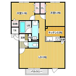 コスモ・ドルチェ 2LDKの間取図画像
