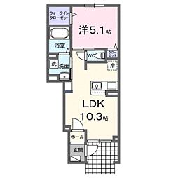 ブリッサ砂川S II 1LDKの間取図画像