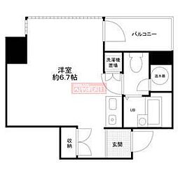 タワーズ10 7階ワンルームの間取り