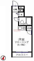 プランドール國中 3階ワンルームの間取り