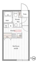ＺＥＳＴＹ豪徳寺 3階ワンルームの間取り