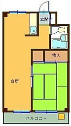 三益ビル 4階1LDKの間取り