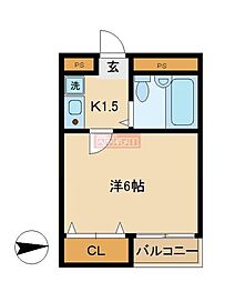 ナシェレＫＲ 1階1Kの間取り