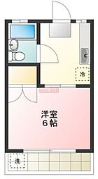 サンシャイン代田C 1Kの間取図画像