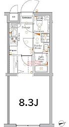 XEBEC経堂 1Kの間取図画像
