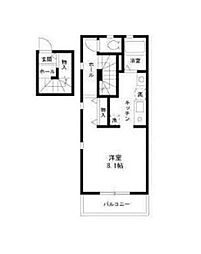 デュオ代々木上原 1Kの間取図画像
