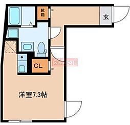 モデュロール渋谷本町 ワンルームの間取図画像