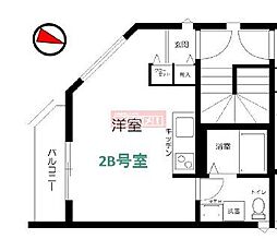 ウェール上馬 ワンルームの間取図画像