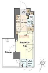 ParkCube笹塚 1Kの間取図画像