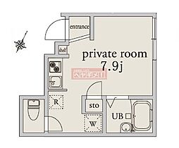 URBANETERRACE下北沢2 ワンルームの間取図画像