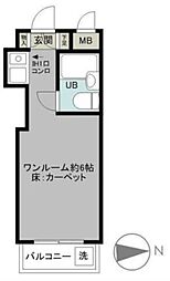 ペガサスマンション経堂 ワンルームの間取図画像