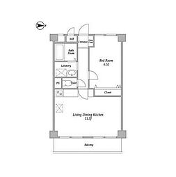 シャトー初台 1LDKの間取図画像