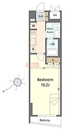RESIDIA幡ヶ谷 1Kの間取図画像