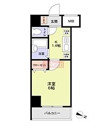 ロリエ笹塚 1Kの間取図画像