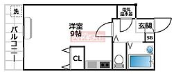 代田ウェスト ワンルームの間取図画像