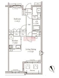 ヒューリックコート元代々木 1LDKの間取図画像