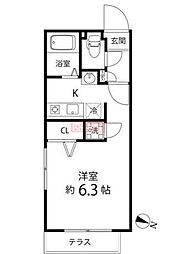 Branche笹塚 ワンルームの間取図画像