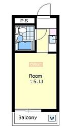 ハイタウン駒場東大前 ワンルームの間取図画像