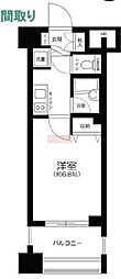 コンシェリア・デュー代々木公園 1Kの間取図画像