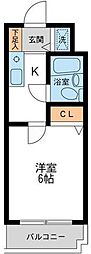 WINBELLSOLO梅ケ丘 1Kの間取図画像