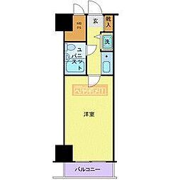 ルイシャトレ恵比寿 1Kの間取図画像