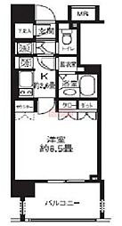 ライオンズシティ白金高輪 1Kの間取図画像