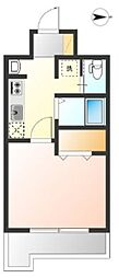 ハピネス池尻 1Kの間取図画像