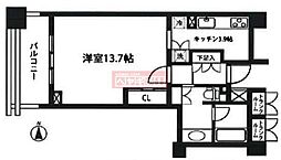 レジデンシャル・アート代々木公園 1Kの間取図画像