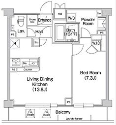 COMFORIA駒場 1LDKの間取図画像